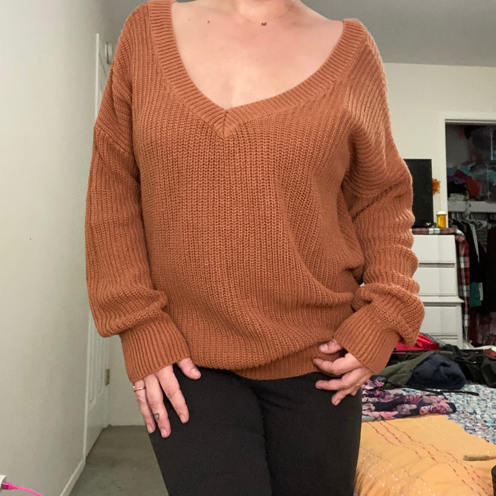 Burnt Orange - forever 21 - sweater - low back - size L